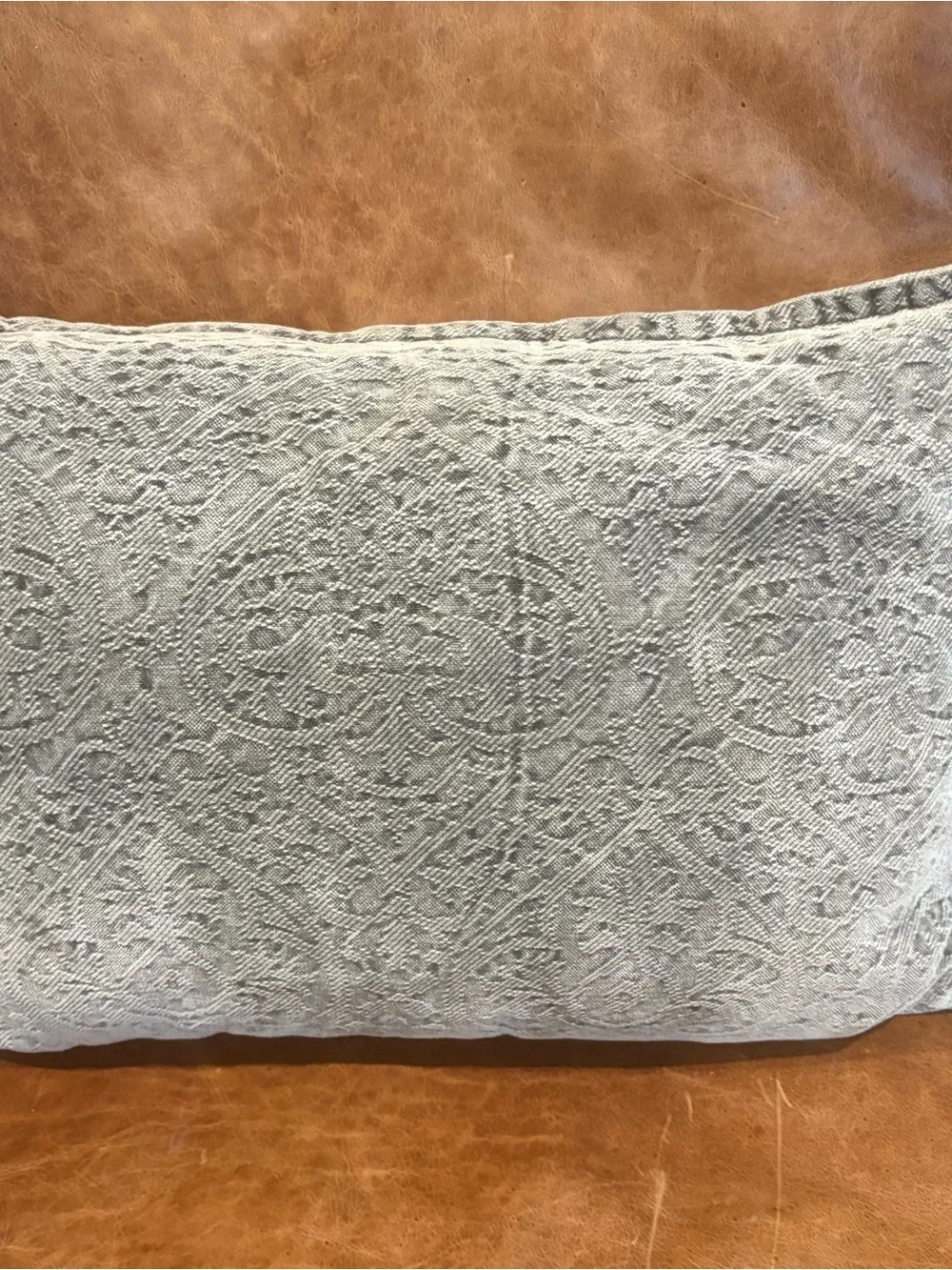 Textured Embossed Ivory Accent Pillow by